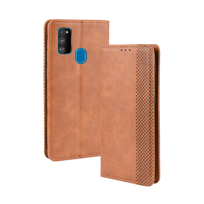 Retro Style Auto-absorbed Leather Casing for Samsung Galaxy M30s / M2