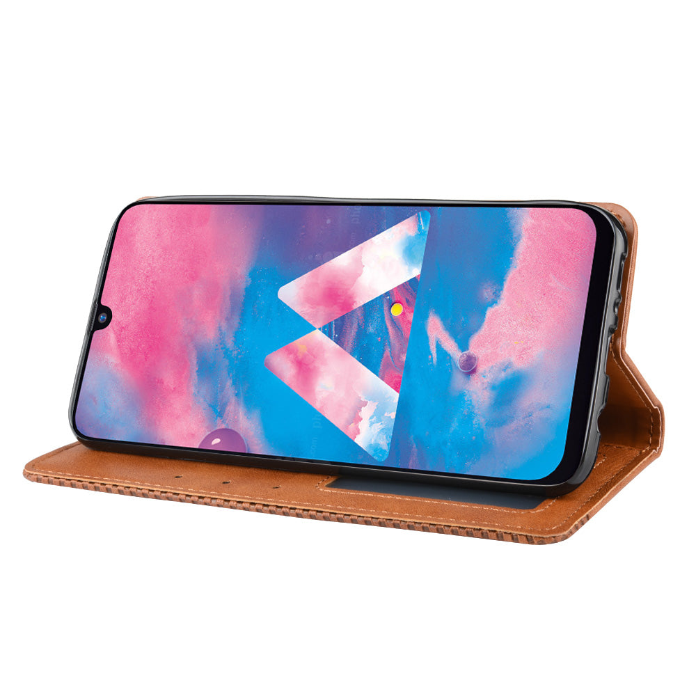 Retro Style Auto-absorbed Leather Casing for Samsung Galaxy M30s / M2