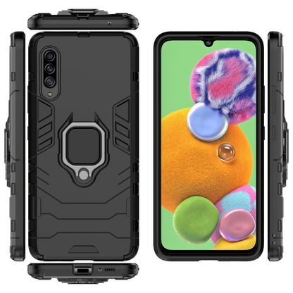 Cool Guard Finger Ring Kickstand PC + TPU Hybrid Protective Case for Samsung Galaxy A90 5G