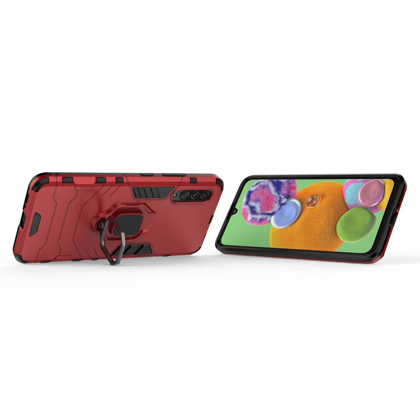 Cool Guard Finger Ring Kickstand PC + TPU Hybrid Protective Case for Samsung Galaxy A90 5G