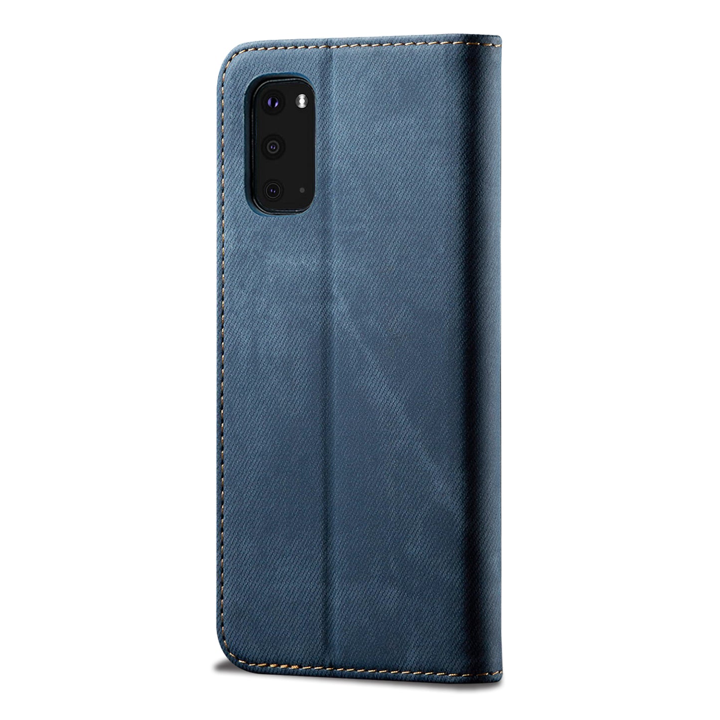 Retro Style Jeans Cloth Leather Wallet Case for Samsung Galaxy S20 4G/S20 5G