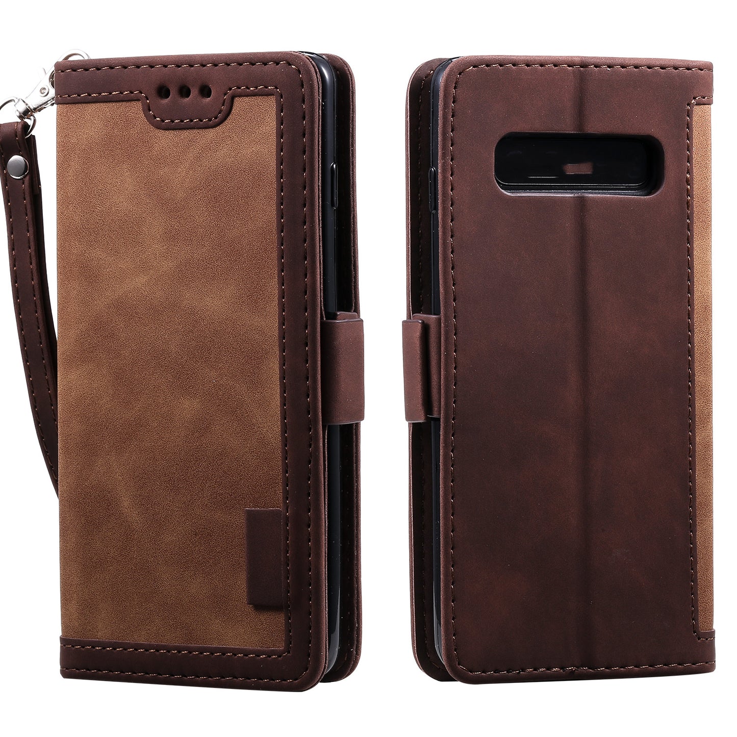 Retro Splicing Leather Wallet Phone Case for Samsung Galaxy S10 Plus