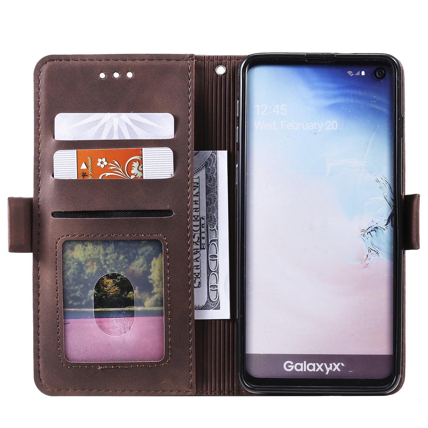 Retro Splicing Leather Wallet Phone Case for Samsung Galaxy S10 Plus