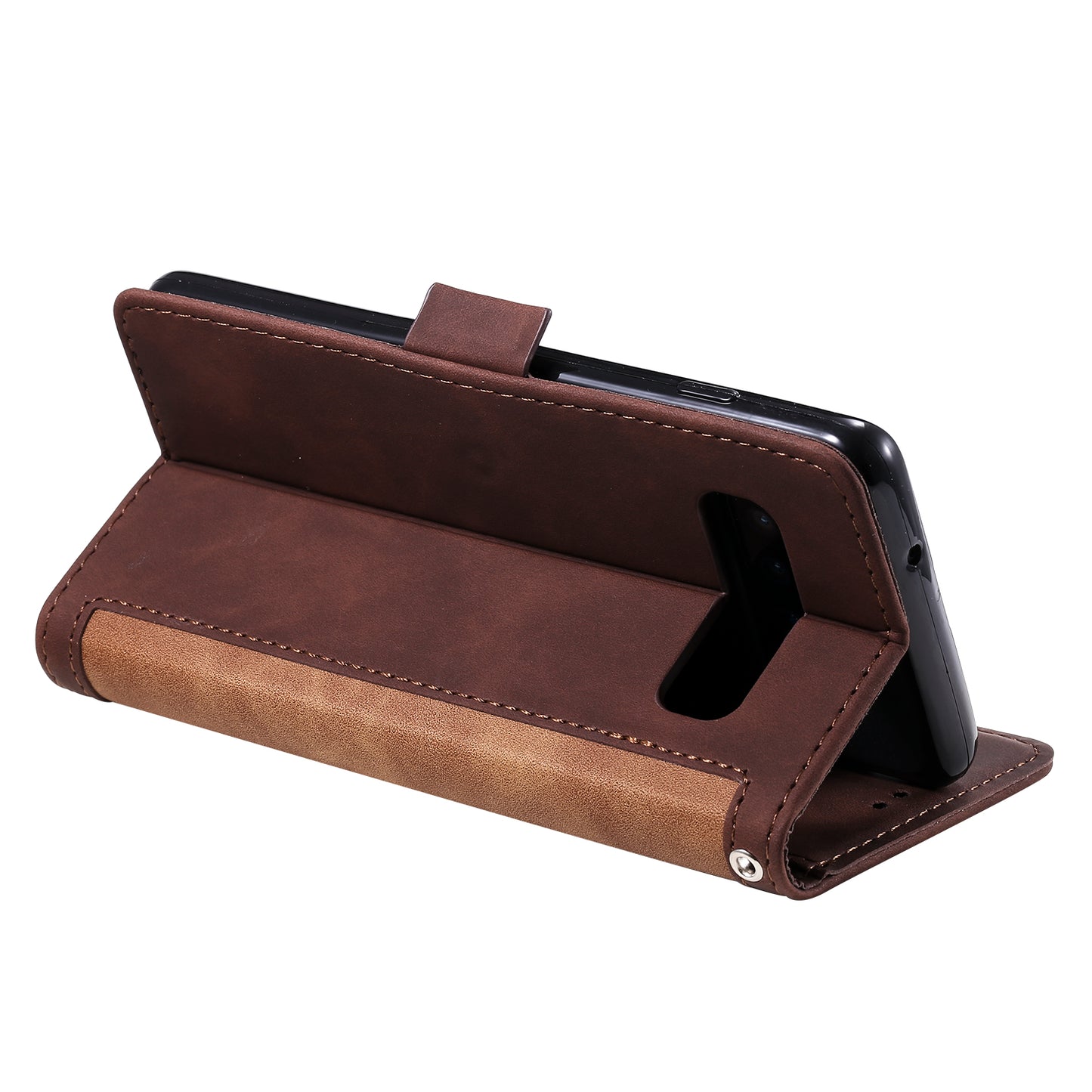 Retro Splicing Leather Wallet Phone Case for Samsung Galaxy S10 Plus