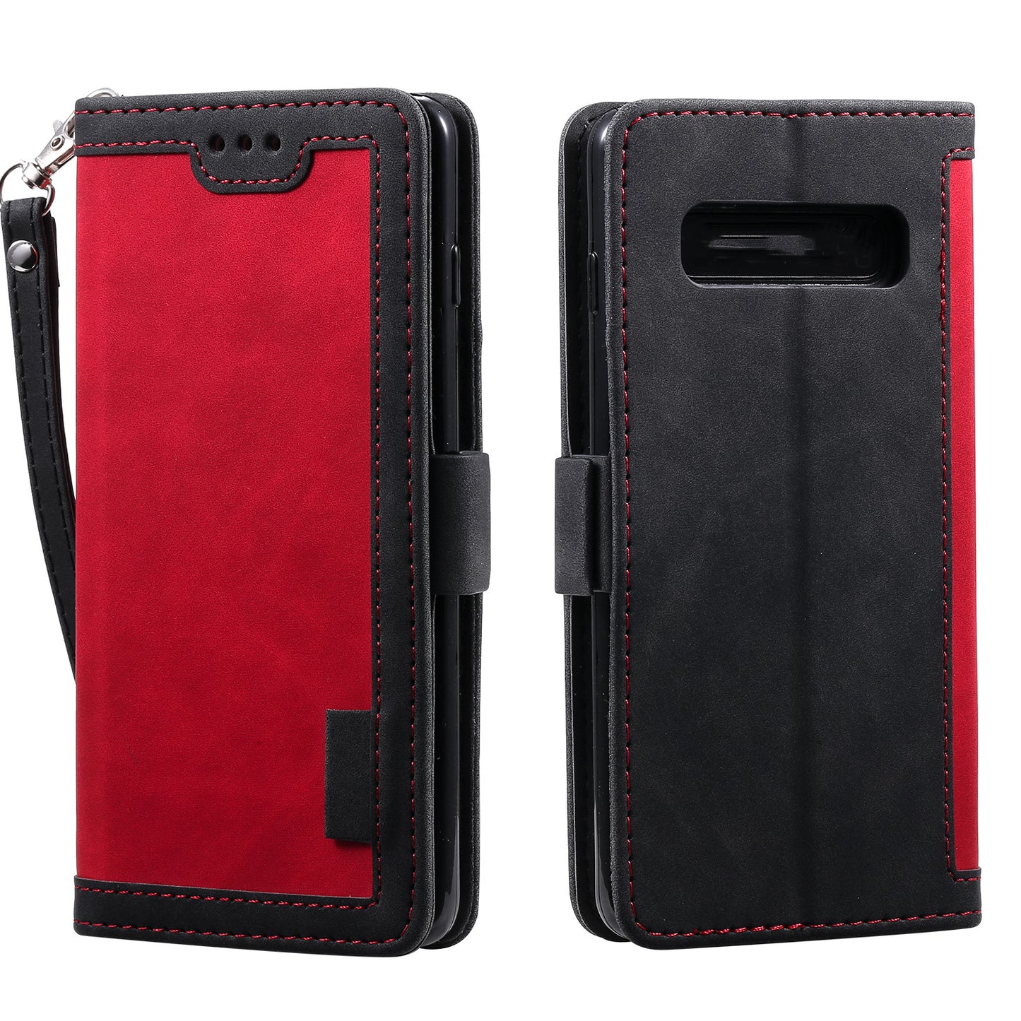 Retro Splicing Leather Wallet Phone Case for Samsung Galaxy S10 Plus