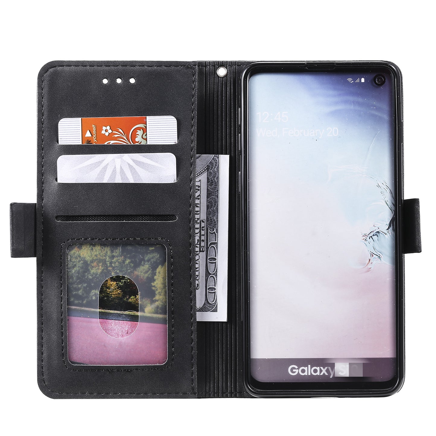 Retro Splicing Leather Wallet Phone Case for Samsung Galaxy S10 Plus