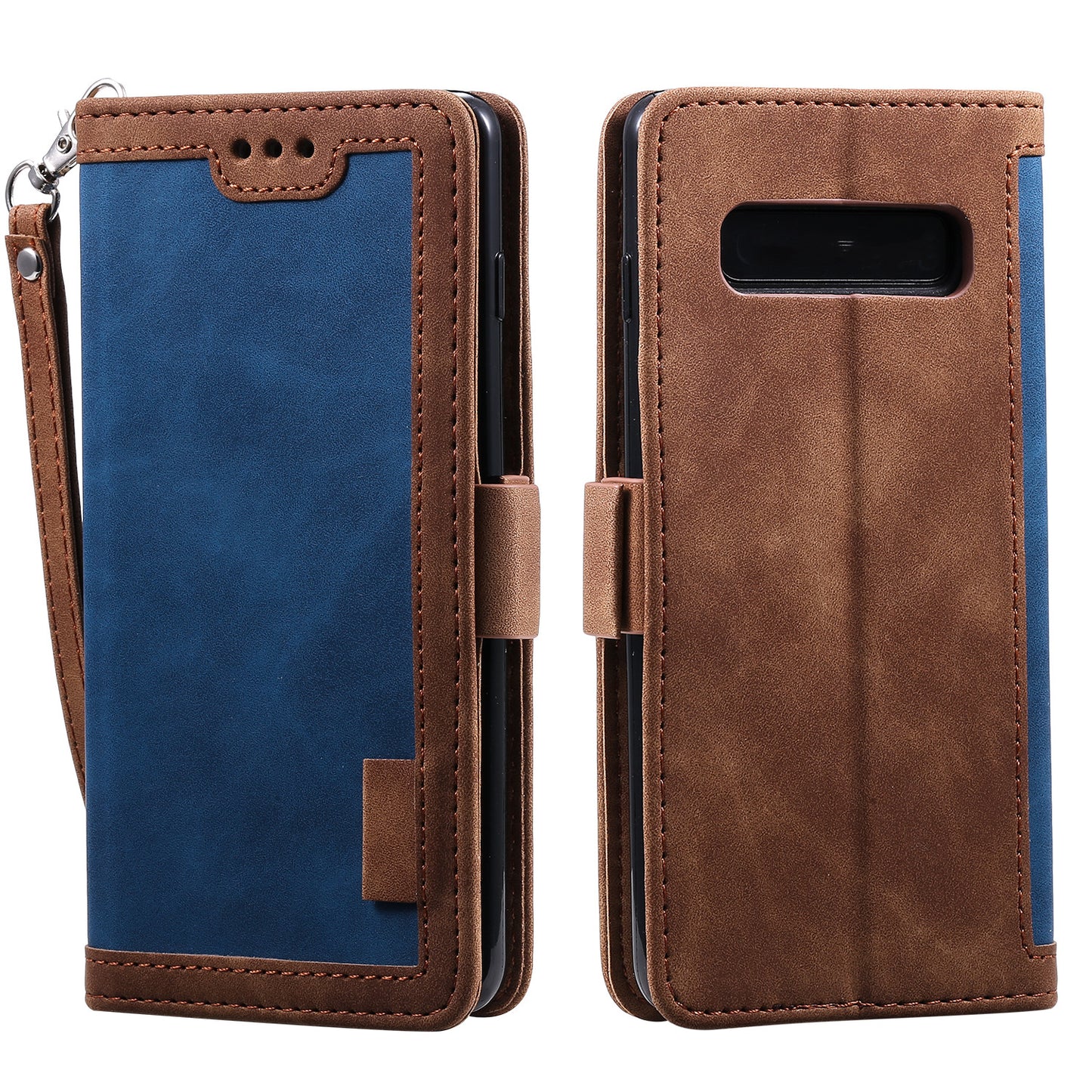 Retro Splicing Leather Wallet Phone Case for Samsung Galaxy S10 Plus