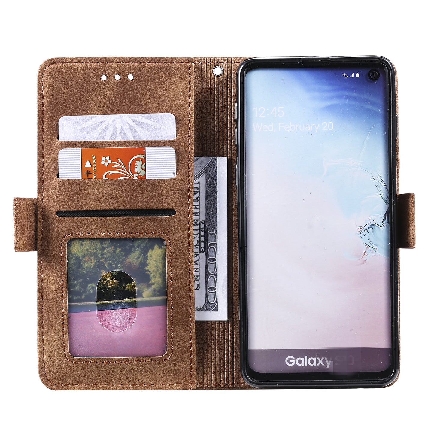 Retro Splicing Leather Wallet Phone Case for Samsung Galaxy S10 Plus
