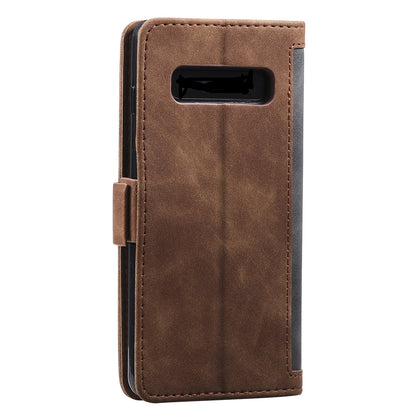 Retro Splicing Leather Wallet Phone Case for Samsung Galaxy S10 Plus