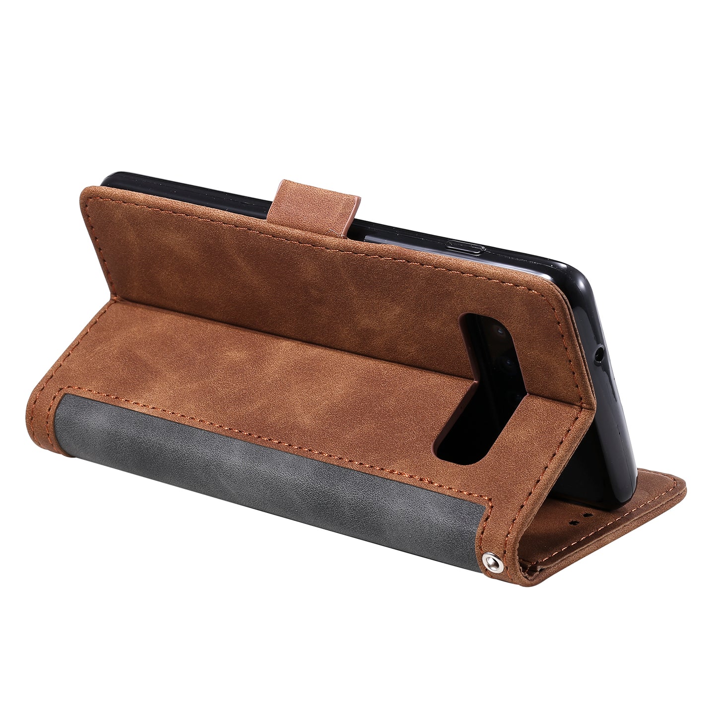 Retro Splicing Leather Wallet Phone Case for Samsung Galaxy S10 Plus