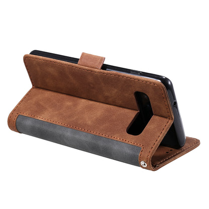 Retro Splicing Leather Wallet Phone Case for Samsung Galaxy S10 Plus