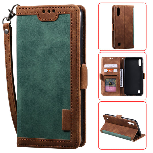 Retro Splicing Leather Phone Casing for Samsung Galaxy A10