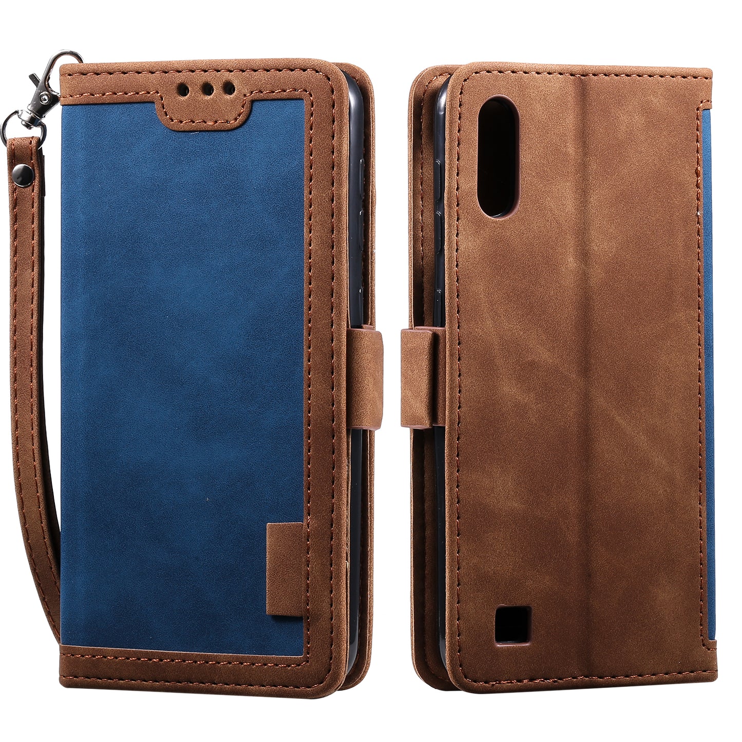 Retro Splicing Leather Phone Casing for Samsung Galaxy A10