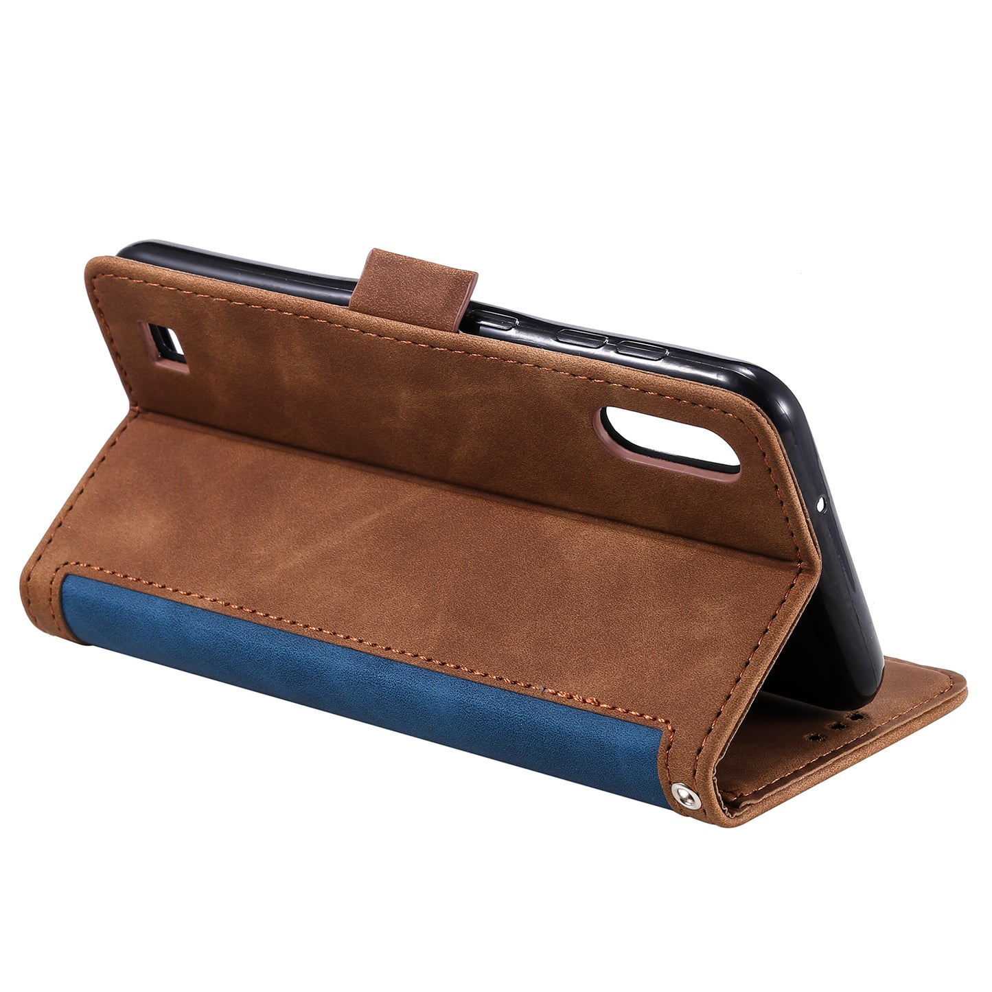 Retro Splicing Leather Phone Casing for Samsung Galaxy A10