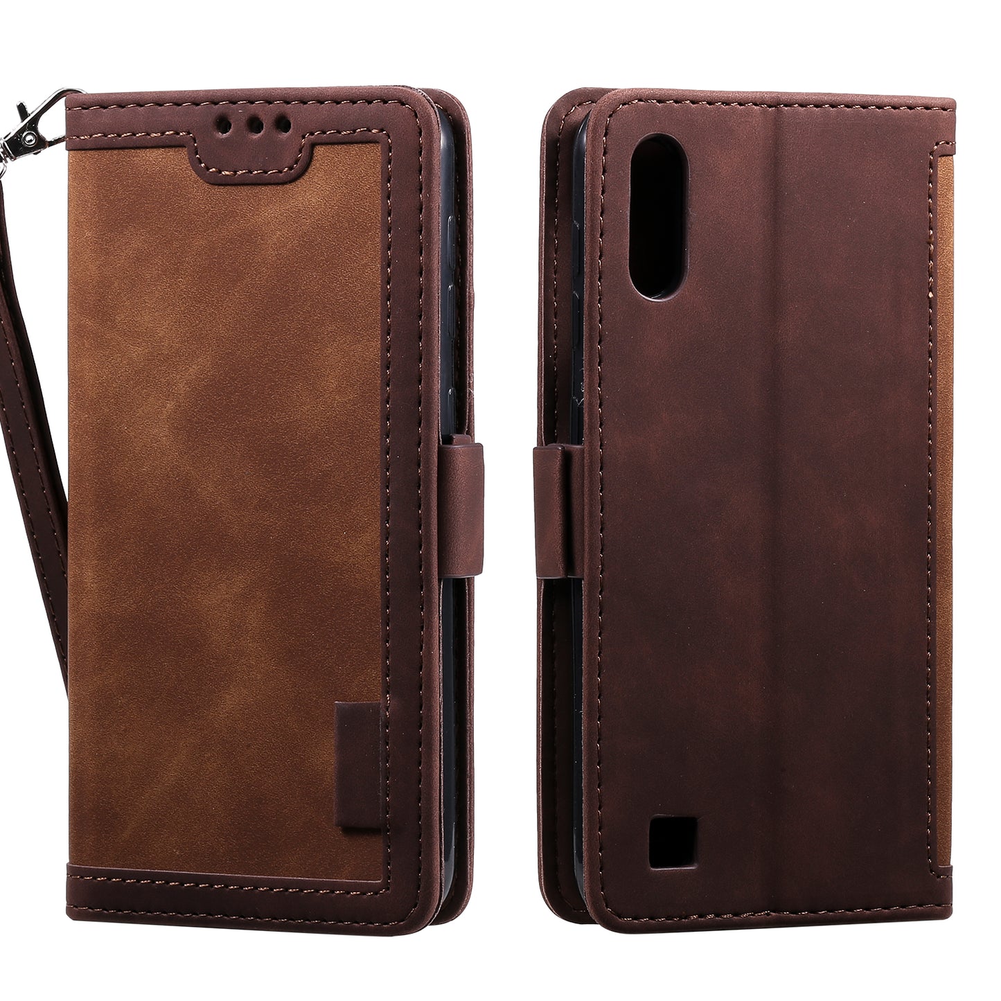 Retro Splicing Leather Phone Casing for Samsung Galaxy A10