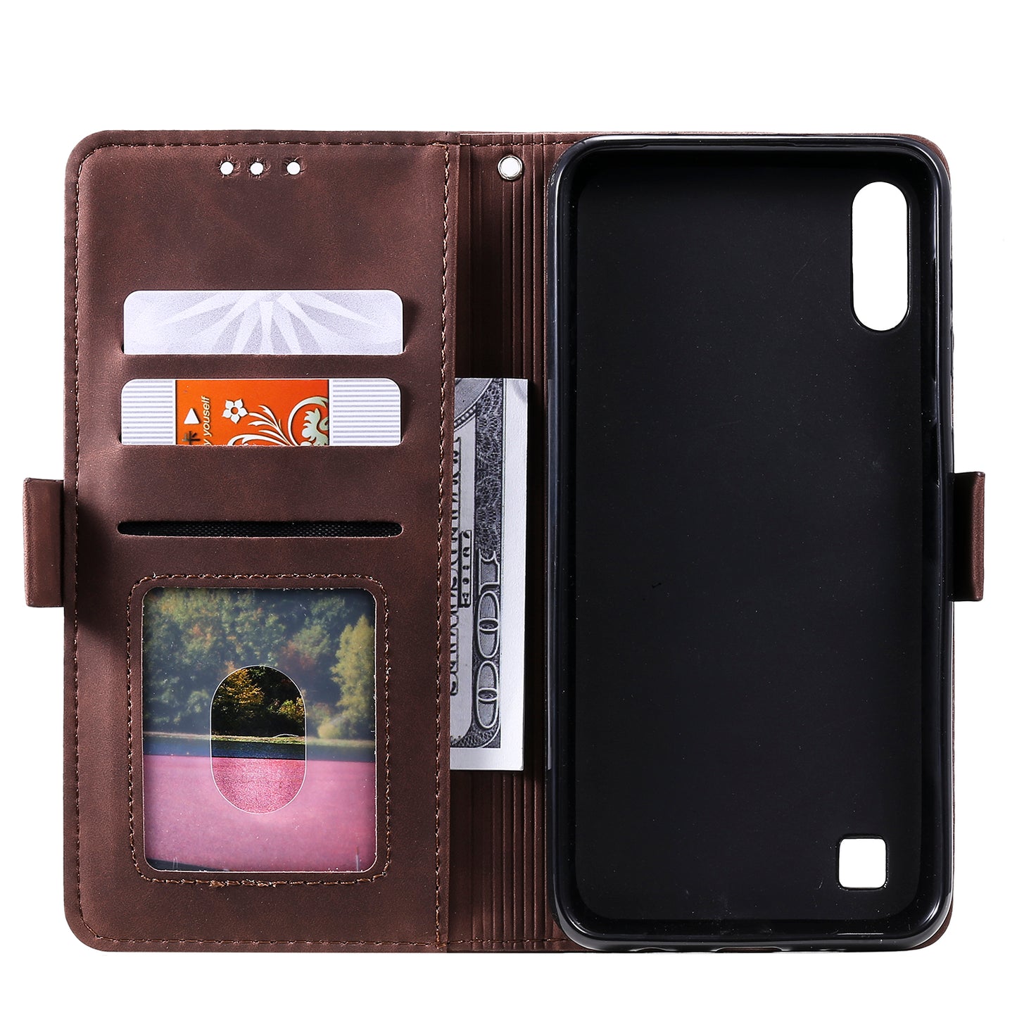 Retro Splicing Leather Phone Casing for Samsung Galaxy A10