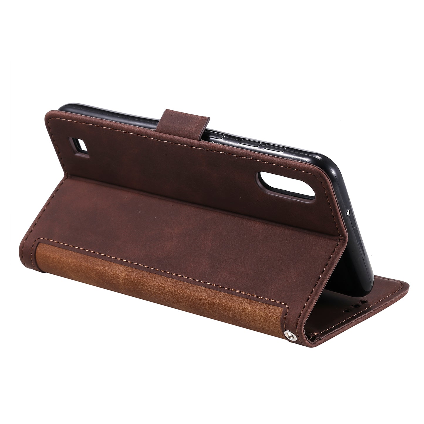 Retro Splicing Leather Phone Casing for Samsung Galaxy A10