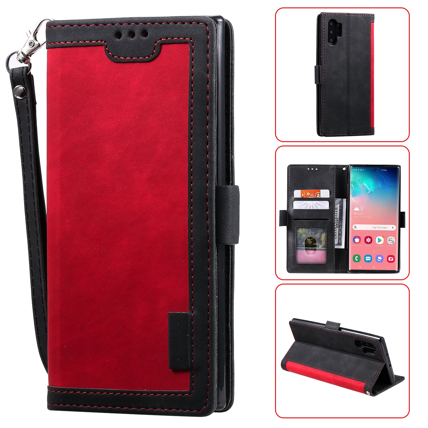 Retro Splicing Leather Phone Covering for Samsung Galaxy Note 10 Pro