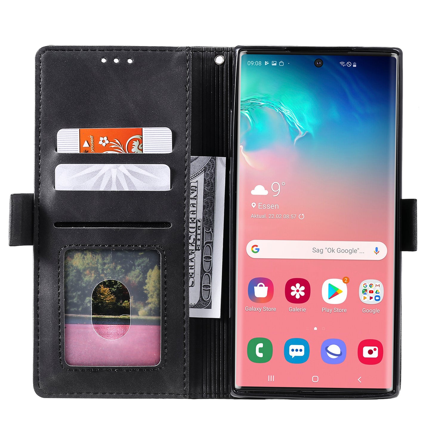 Retro Splicing Leather Phone Covering for Samsung Galaxy Note 10 Pro