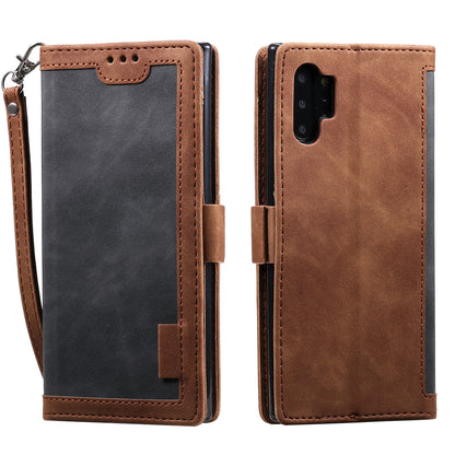 Retro Splicing Leather Phone Covering for Samsung Galaxy Note 10 Pro