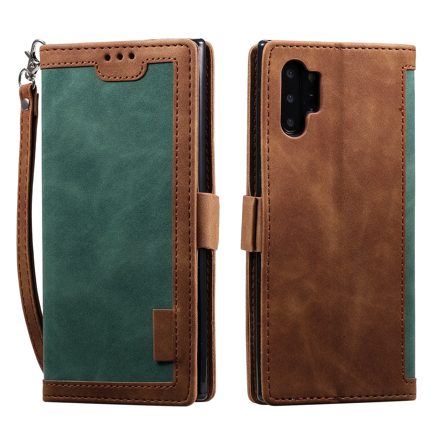 Retro Splicing Leather Phone Covering for Samsung Galaxy Note 10 Pro