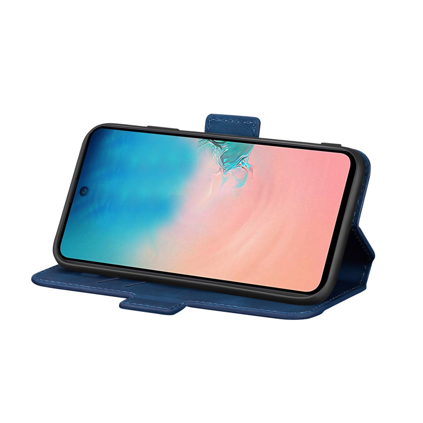 Retro Style Splicing Matte Leather Case with Card Holder for Samsung Galaxy A51