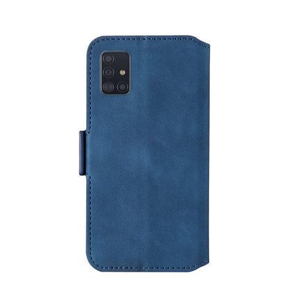 Retro Style Splicing Matte Leather Case with Card Holder for Samsung Galaxy A51