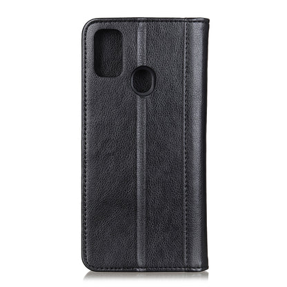 Litchi Skin Auto-absorbed Split Leather Phone Case for Samsung Galaxy A21s