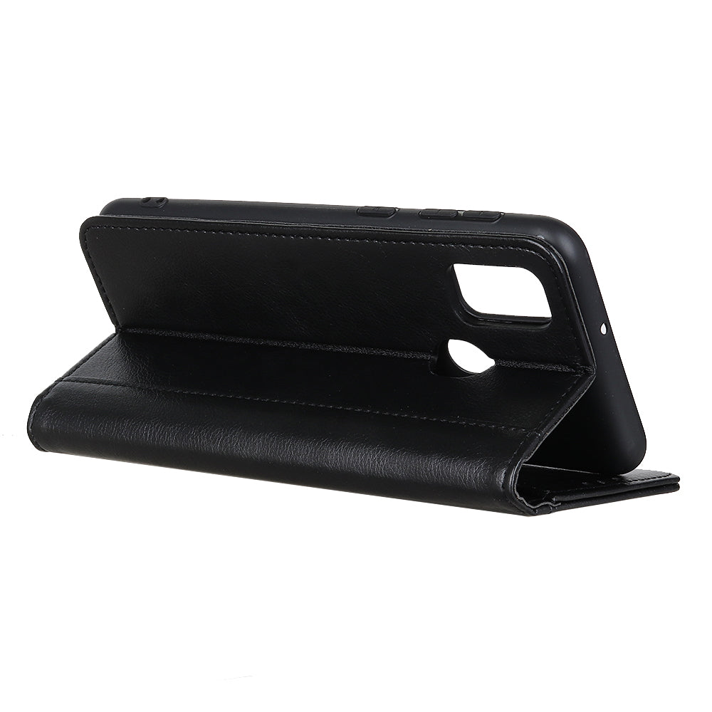 Litchi Skin Auto-absorbed Split Leather Phone Case for Samsung Galaxy A21s
