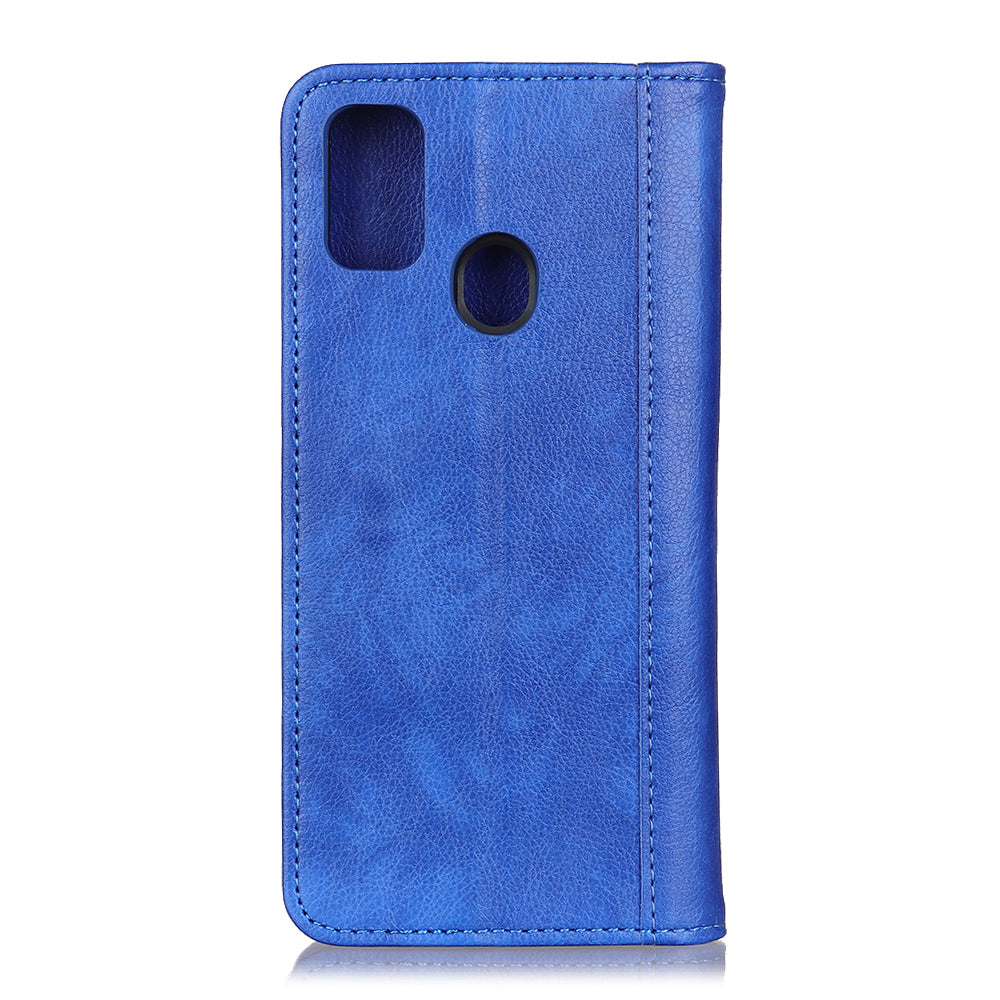 Litchi Skin Auto-absorbed Split Leather Phone Case for Samsung Galaxy A21s