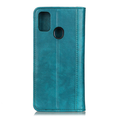 Litchi Skin Auto-absorbed Split Leather Phone Case for Samsung Galaxy A21s