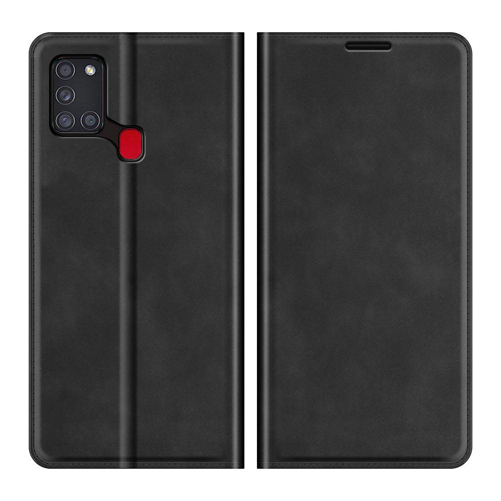 Silky Touch Auto-absorbed Flip Leather Wallet Stand Case for Samsung Galaxy A21s Cell Phone Accessory