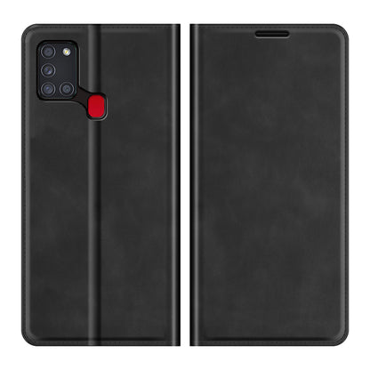 Silky Touch Auto-absorbed Flip Leather Wallet Stand Case for Samsung Galaxy A21s Cell Phone Accessory
