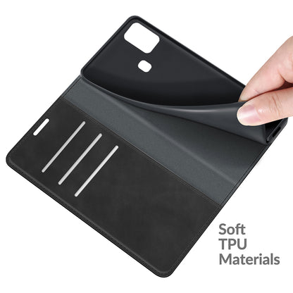 Silky Touch Auto-absorbed Flip Leather Wallet Stand Case for Samsung Galaxy A21s Cell Phone Accessory