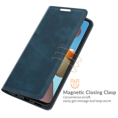 Silky Touch Auto-absorbed Flip Leather Wallet Stand Case for Samsung Galaxy A21s Cell Phone Accessory