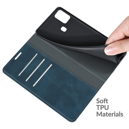 Silky Touch Auto-absorbed Flip Leather Wallet Stand Case for Samsung Galaxy A21s Cell Phone Accessory