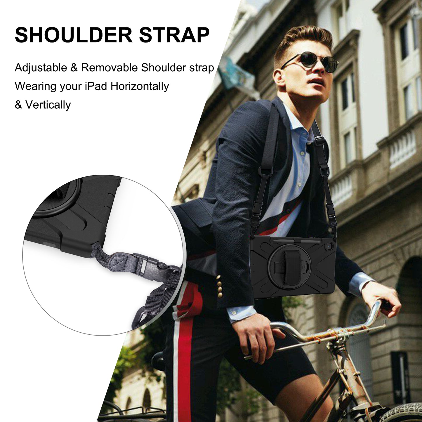 [X-Shape] PC + TPU 360 Degree Swivel Shell and Shoulder Strap for Samsung Galaxy Tab S6 Lite P610/P615/S6 Lite (2022)