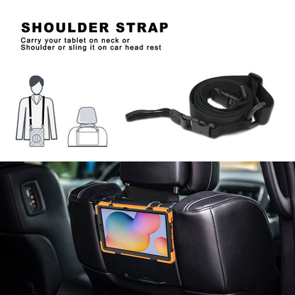 [X-Shape] PC + TPU 360 Degree Swivel Shell and Shoulder Strap for Samsung Galaxy Tab S6 Lite P610/P615/S6 Lite (2022)