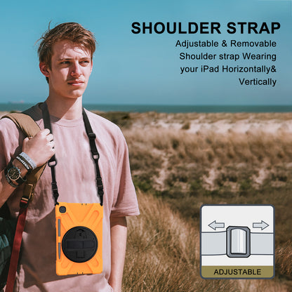 [X-Shape] PC + TPU 360 Degree Swivel Shell and Shoulder Strap for Samsung Galaxy Tab S6 Lite P610/P615/S6 Lite (2022)
