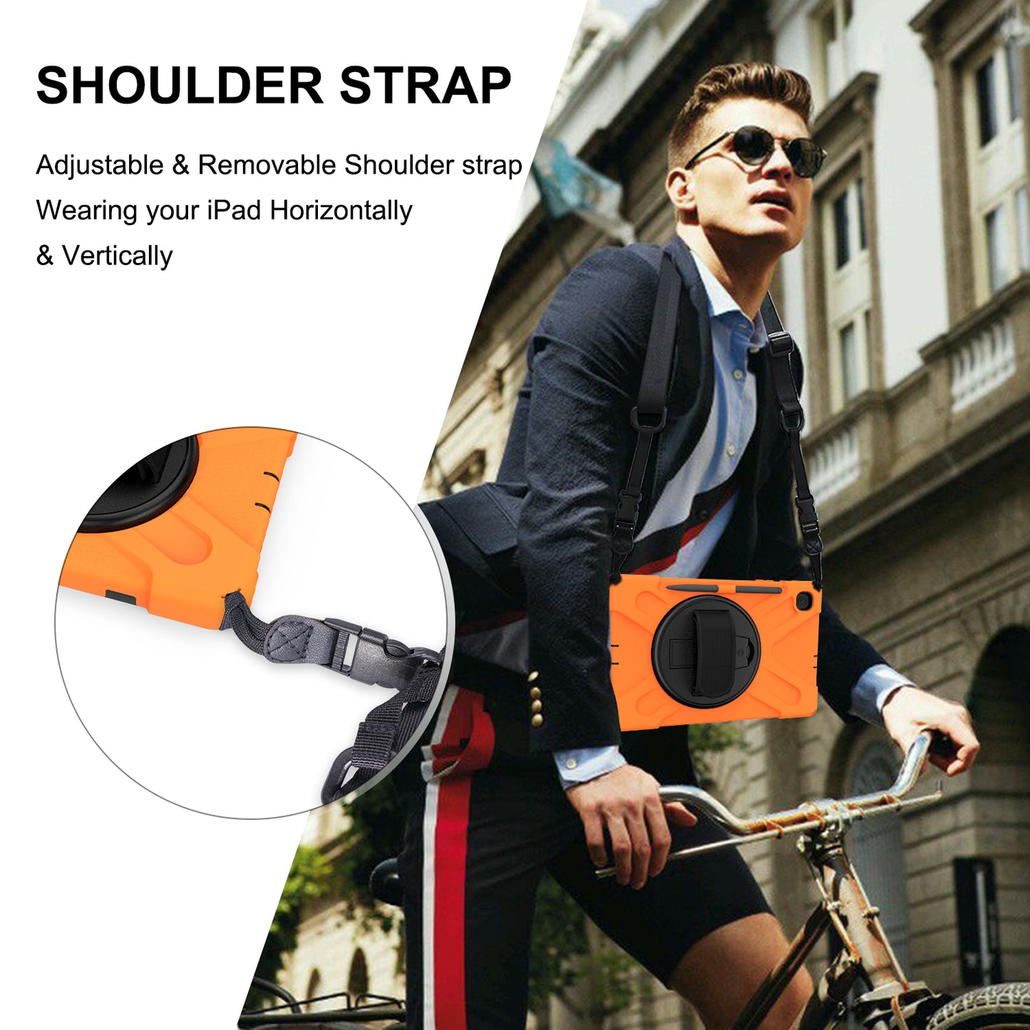 [X-Shape] PC + TPU 360 Degree Swivel Shell and Shoulder Strap for Samsung Galaxy Tab S6 Lite P610/P615/S6 Lite (2022)