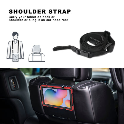 [X-Shape] PC + TPU 360 Degree Swivel Shell and Shoulder Strap for Samsung Galaxy Tab S6 Lite P610/P615/S6 Lite (2022)
