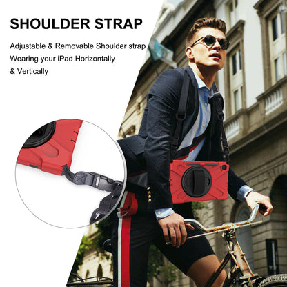 [X-Shape] PC + TPU 360 Degree Swivel Shell and Shoulder Strap for Samsung Galaxy Tab S6 Lite P610/P615/S6 Lite (2022)
