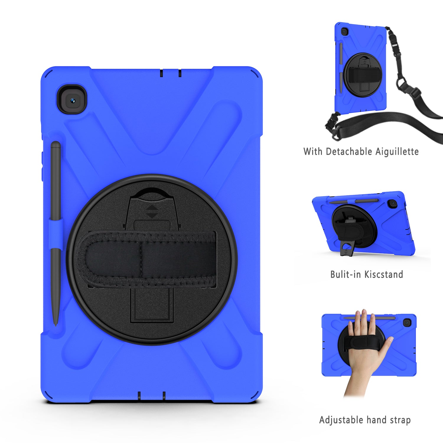 [X-Shape] PC + TPU 360 Degree Swivel Shell and Shoulder Strap for Samsung Galaxy Tab S6 Lite P610/P615/S6 Lite (2022)