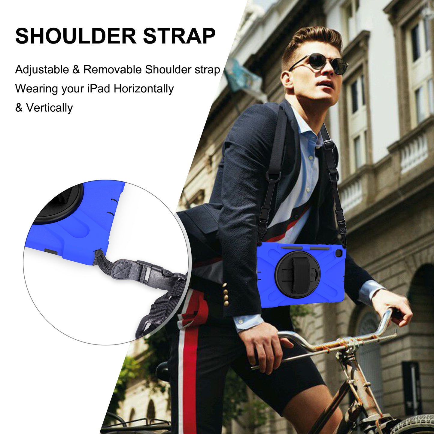 [X-Shape] PC + TPU 360 Degree Swivel Shell and Shoulder Strap for Samsung Galaxy Tab S6 Lite P610/P615/S6 Lite (2022)