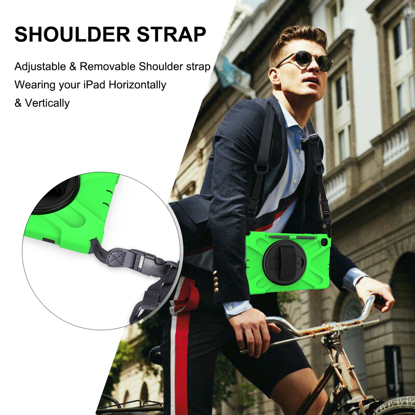[X-Shape] PC + TPU 360 Degree Swivel Shell and Shoulder Strap for Samsung Galaxy Tab S6 Lite P610/P615/S6 Lite (2022)