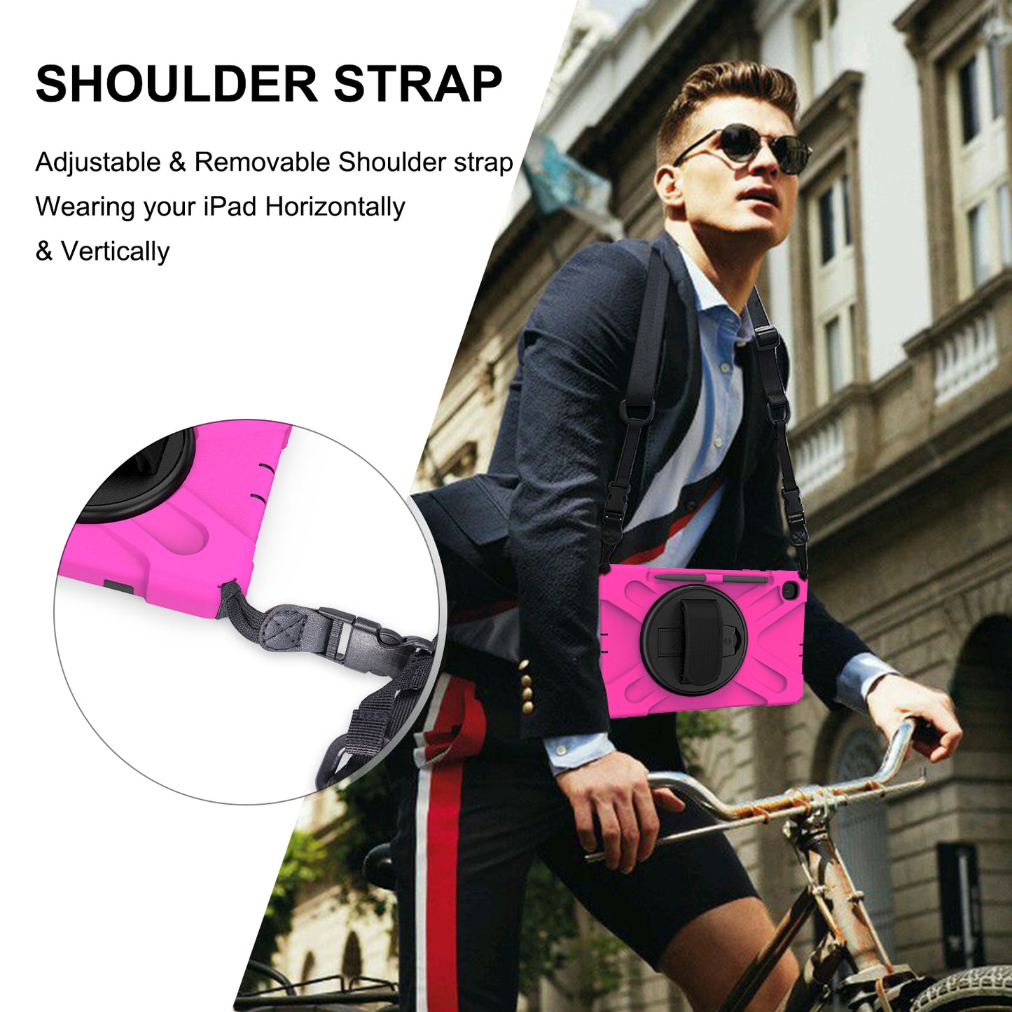 [X-Shape] PC + TPU 360 Degree Swivel Shell and Shoulder Strap for Samsung Galaxy Tab S6 Lite P610/P615/S6 Lite (2022)
