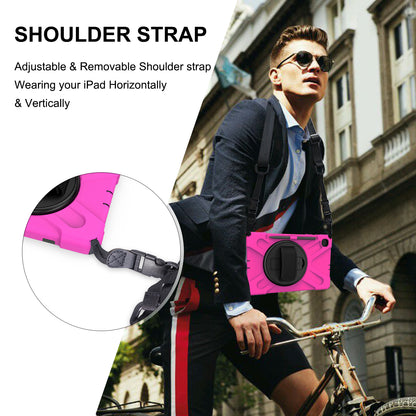 [X-Shape] PC + TPU 360 Degree Swivel Shell and Shoulder Strap for Samsung Galaxy Tab S6 Lite P610/P615/S6 Lite (2022)