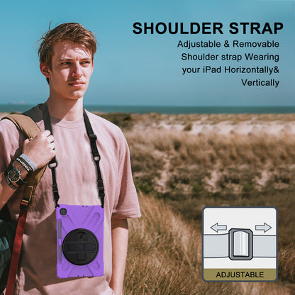 [X-Shape] PC + TPU 360 Degree Swivel Shell and Shoulder Strap for Samsung Galaxy Tab S6 Lite P610/P615/S6 Lite (2022)