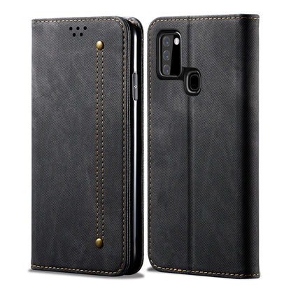 Retro Style Jeans Cloth Leather Shell for Samsung Galaxy A21s