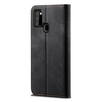 Retro Style Jeans Cloth Leather Shell for Samsung Galaxy A21s
